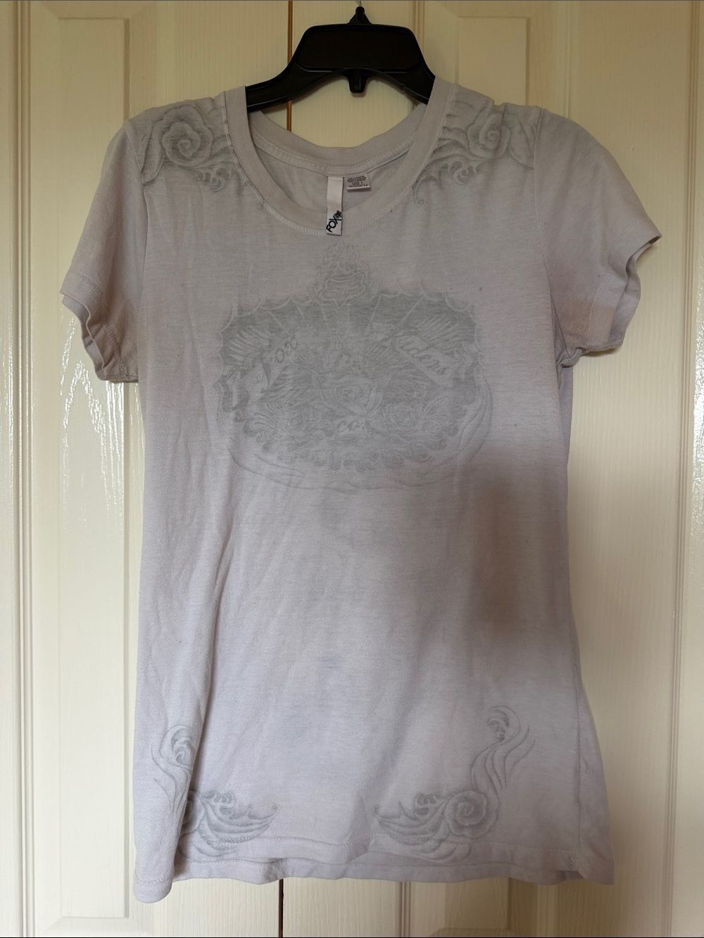 Fox Light Lavender Short Sleeve Tee with Tonal Embroidery